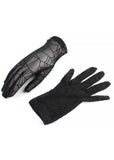 Banned Black Widow Spiderweb Gloves Black