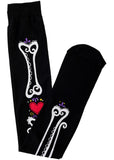Banned Heart & Bone Socks Black