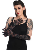 Banned Sybil Kanten Long Gloves Black