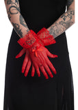 Banned Amal Fishnet Gloves Red