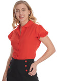 Banned Betsy Bloom 40's Blouse Red