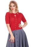 Banned Heart Blooms 40's Cardigan Red