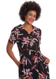 Banned Tropical Days 40's Swing Dress Black
