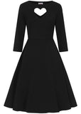 Banned Heart 40's A-Line Dress Black