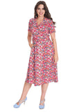 Banned Tea Party 40's Flare Dress Red