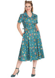 Banned Keep 'm Flying Darts 50's Swing Dress Teal