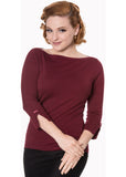 Banned Addicted 50's Sweater Burgundy Red