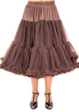 Banned 50's Petticoat Long Chocolate Brown