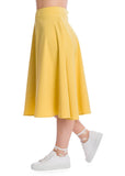 Banned Summer Staple 50's Swing Skirt Mustard