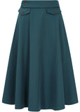 Banned Book Club 50's Swing Skirt Teal
