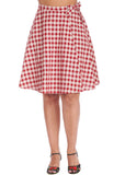Banned Cherry Check 50's Skirt Red