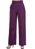 Banned Party On 40's Pantalon Trousers Aubergine