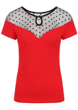 Banned Smoulder Polkadot 50's Top Red