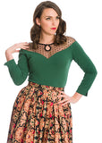 Banned Evita Evening 50's Top Green