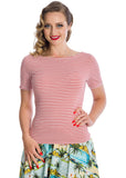 Banned Sizzle Stripe 50's Top Pink