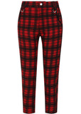 Banned Blackwell Tartan 60's Trousers Red