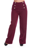 Banned Adventures Ahead 40's Trousers Burgundy