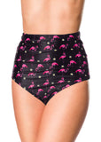 Belsira Summer Flamingo High Bikini Briefs Black