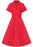 Collectif Caterina 50's Swing Dress Red