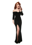 Collectif Anjelica Velvet 50's Maxi Dress Black