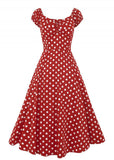 Collectif Dolores Polkadot 50's Swing Dress Red