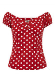 Collectif Dolores Polkadot 50's Top Red