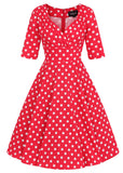 Collectif Trixie Polka Dot 50's Swing Dress Red