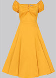 Collectif Dolores 50's Swing Dress Mustard