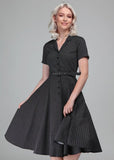 Collectif Caterina Mini Polkadot 40's Swing Dress Black
