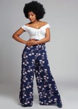 Collectif Alizee Palm Beach 70's Trousers Navy
