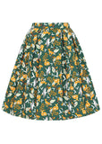 Collectif Marilu Wild Berry Fields 50's Swing Skirt Green