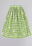 Collectif Jasmine Daisy Garden 50's Swing Skirt Green
