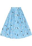 Collectif Mariana Poodle Parade 50's Swing Skirt Light Blue