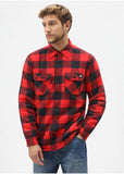 Dickies Mens Sacramento Flannel Shirt Red Black