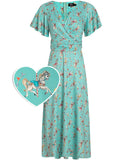 Dolly & Dotty Donna Carousel 40's Dress Turquoise