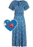 Dolly & Dotty Donna Garden Ladybug 40's Dress Blue
