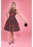 Dolly & Dotty Elizabeth Roses and Polkadots 50's Swing Dress