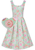 Dolly & Dotty Amanda Donut Tea 50's Swing Dress Mint