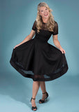 Dolly & Dotty Tess Embroided 50's Swing Dress Black
