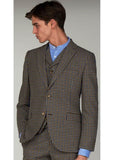Gibson London Fred Gingham Jacket Brown Blue