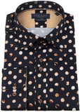 Guide London Mens Moon Phases Shirt Navy Brown