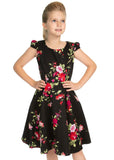 Hearts & Roses Kids Charming 50's Swing Dress Black
