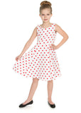 Hearts & Roses Kids Cindy Polkadot 50's Swing Dress White