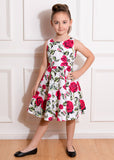 Hearts & Roses Kids Hazel Floral 50's Swing Dress Ivory