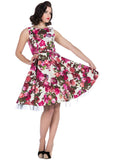 Hearts & Roses Betty Vintage Rose 50's Swing Dress Cream