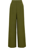 Hell Bunny Ginger 40's Swing Trousers Khaki Green