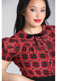 Hell Bunny Date Night Heart 40's Blouse Red