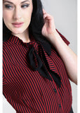Hell Bunny Humbug 40's Blouse Black Red