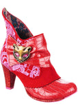 Irregular Choice Miaow 70's Boots Red Pink