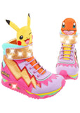 Irregular Choice Pokémon Flames and Bolts High Tops Sneakers Pink